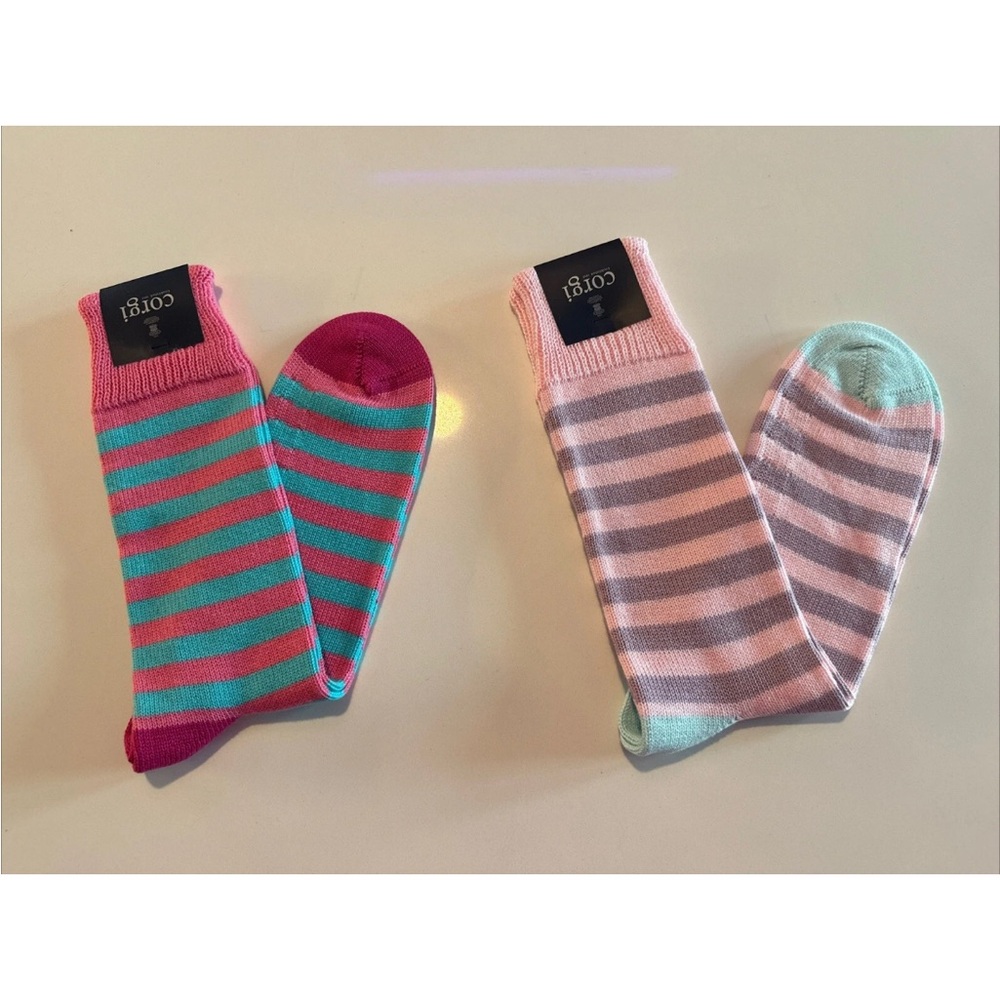 Men’s Striped Corgi Socks - 2 Pair